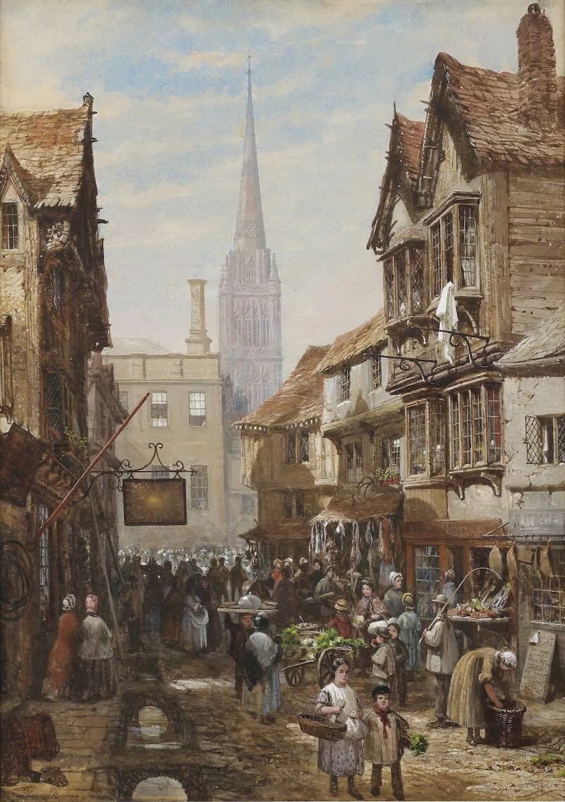 Louise Rayner - Salisbury with the cathedral